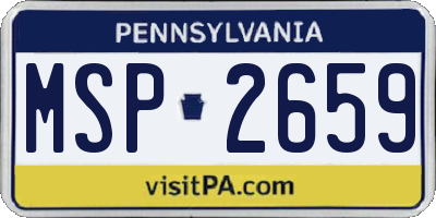 PA license plate MSP2659