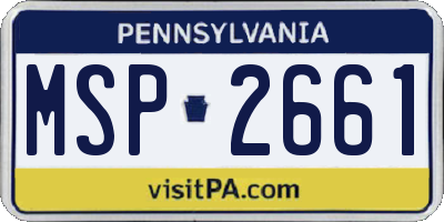 PA license plate MSP2661