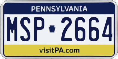 PA license plate MSP2664