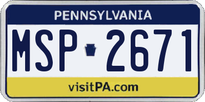 PA license plate MSP2671