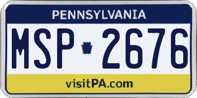 PA license plate MSP2676