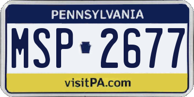 PA license plate MSP2677