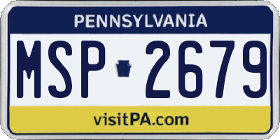PA license plate MSP2679