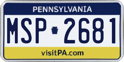PA license plate MSP2681
