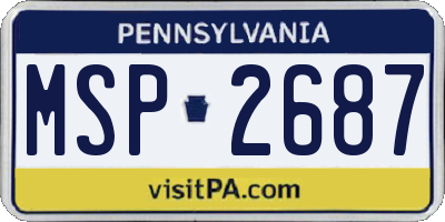 PA license plate MSP2687