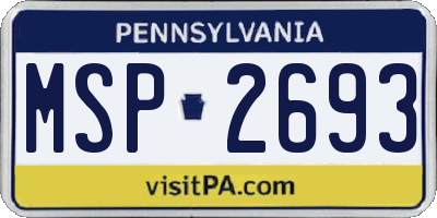PA license plate MSP2693