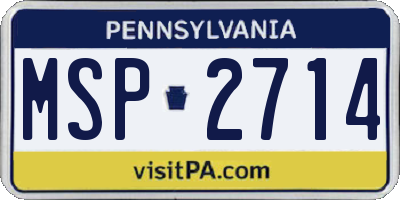 PA license plate MSP2714