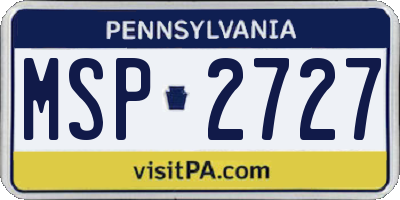PA license plate MSP2727