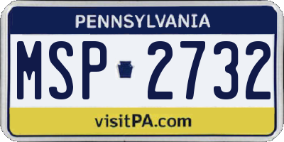 PA license plate MSP2732