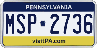 PA license plate MSP2736