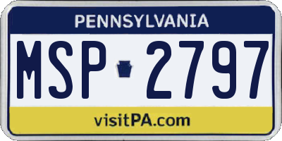 PA license plate MSP2797
