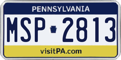 PA license plate MSP2813