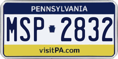 PA license plate MSP2832