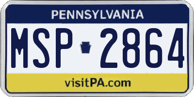 PA license plate MSP2864
