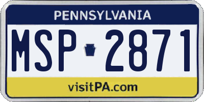 PA license plate MSP2871