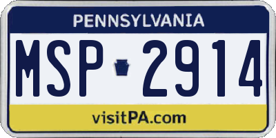 PA license plate MSP2914