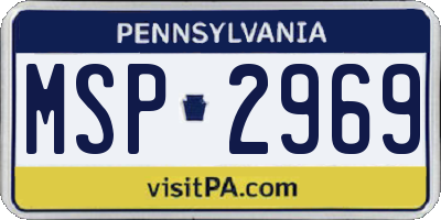 PA license plate MSP2969