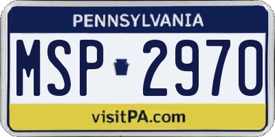 PA license plate MSP2970