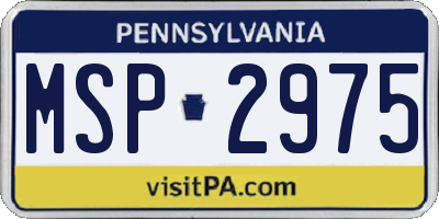 PA license plate MSP2975