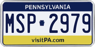 PA license plate MSP2979