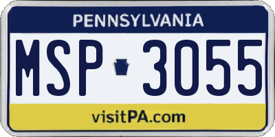 PA license plate MSP3055