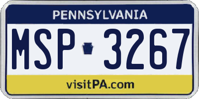 PA license plate MSP3267
