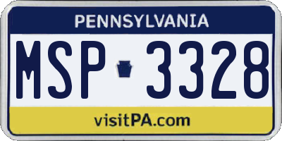 PA license plate MSP3328