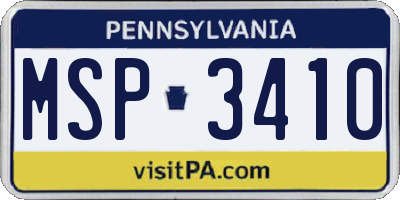 PA license plate MSP3410