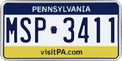 PA license plate MSP3411