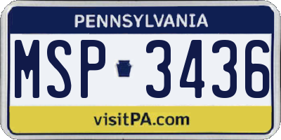 PA license plate MSP3436