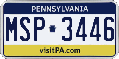 PA license plate MSP3446