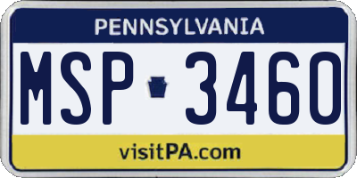 PA license plate MSP3460