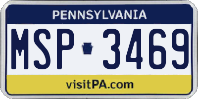 PA license plate MSP3469