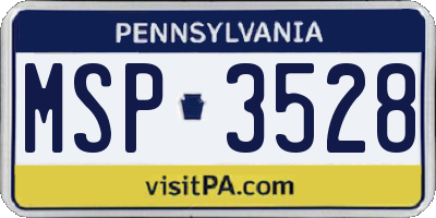 PA license plate MSP3528