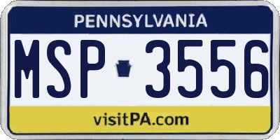 PA license plate MSP3556