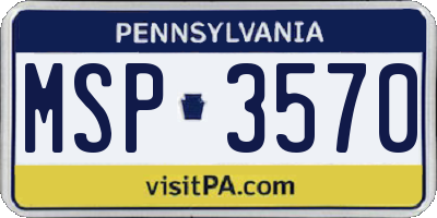 PA license plate MSP3570