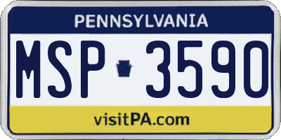 PA license plate MSP3590