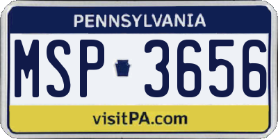 PA license plate MSP3656