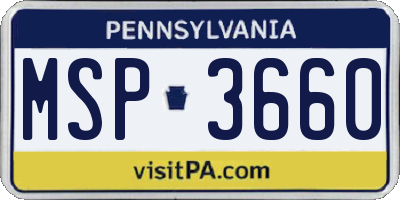 PA license plate MSP3660