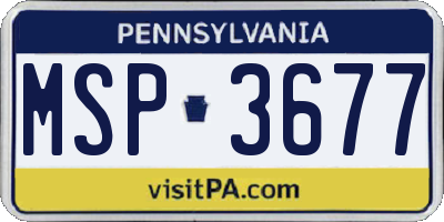 PA license plate MSP3677