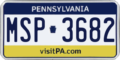 PA license plate MSP3682