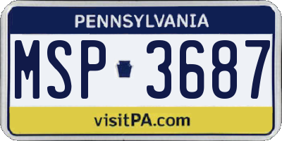 PA license plate MSP3687