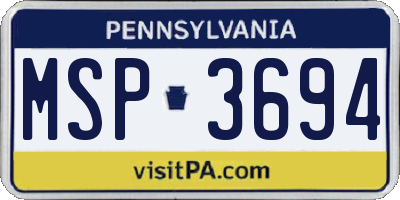 PA license plate MSP3694
