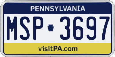 PA license plate MSP3697