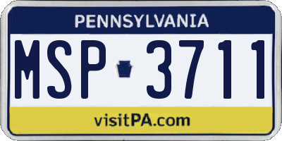 PA license plate MSP3711