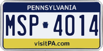 PA license plate MSP4014