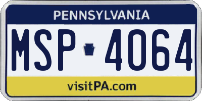 PA license plate MSP4064