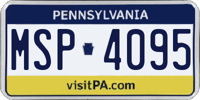 PA license plate MSP4095