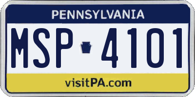 PA license plate MSP4101