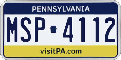 PA license plate MSP4112